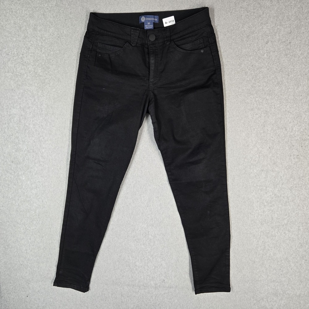 Democracy Women Jeans 10 Black Denim Skinny Absolution Low Rise 30" Inseam